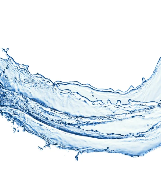Stropire de apă albastră izolată pe fundal alb — Fotografie, imagine de stoc