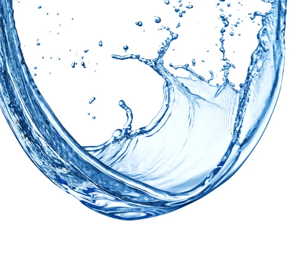 Blue water splash isolated on white background — Stock Photo, Image