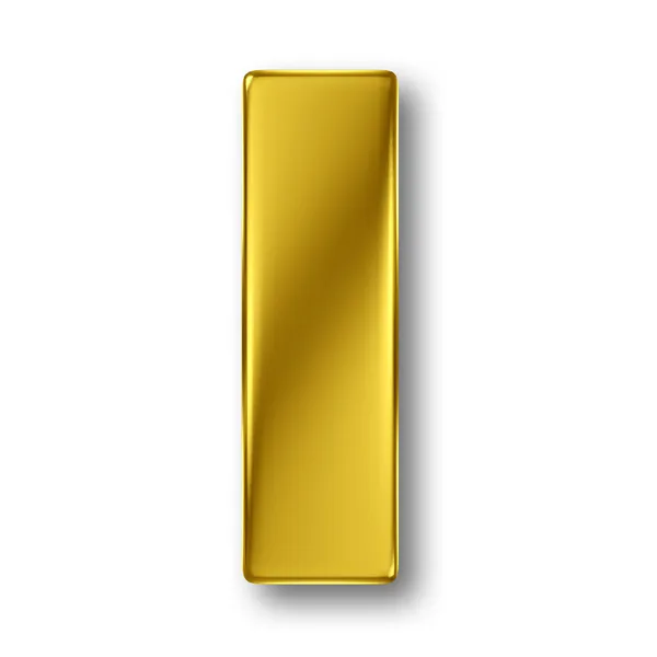 Carta em metal dourado sobre branco — Fotografia de Stock