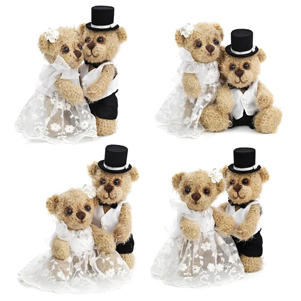 Couple de mariage ours en peluche — Photo