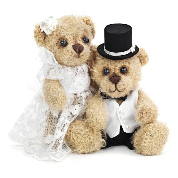 Couple de mariage ours en peluche — Photo