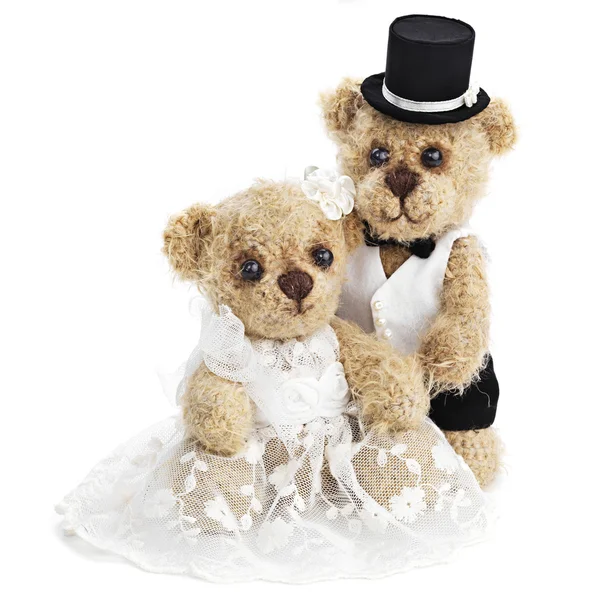 Couple de mariage ours en peluche — Photo
