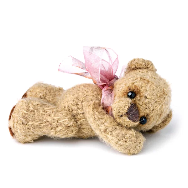 Teddy bear in classic vintage style isolated on white background — Stockfoto