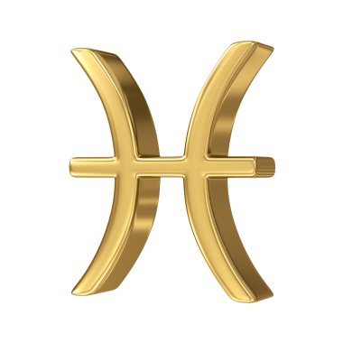 Horoscope: golden sign of the zodiac - Pisces clipart