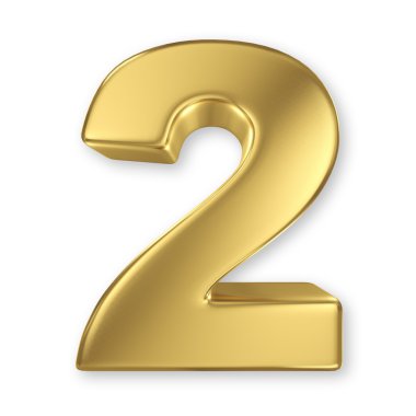 3d golden number collection - 2 clipart