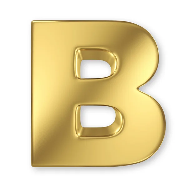 Letter B from gold solid alphabet — Stock Photo, Image