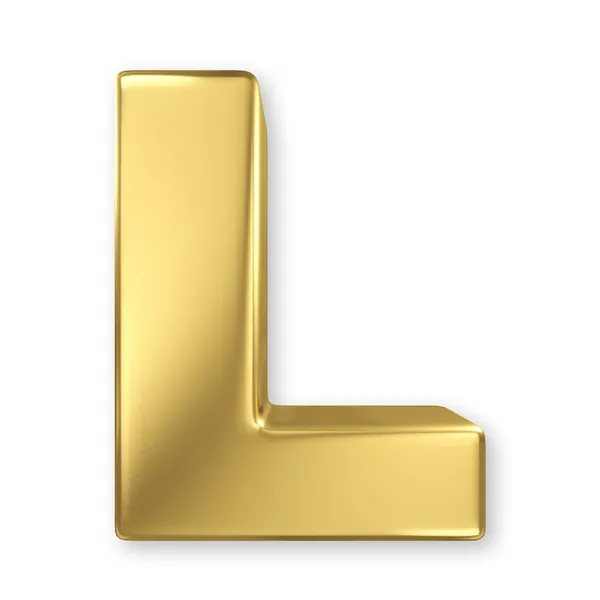 Letter L from gold solid alphabet — Stock Photo, Image