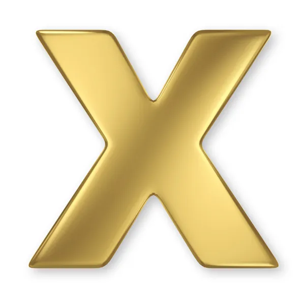 Letter X from gold solid alphabet — Stock Photo, Image