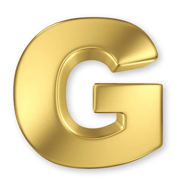 Buchstabe g aus Gold massivem Alphabet — Stockfoto