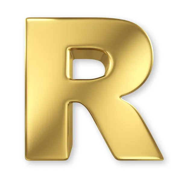 金固体字母表中的字母 r — 图库照片