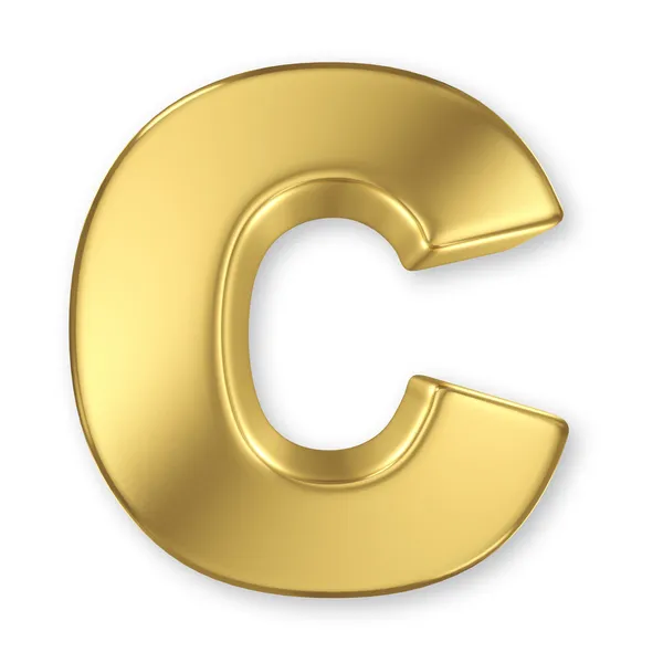 Lettera C dall'alfabeto solido dell'oro — Foto Stock