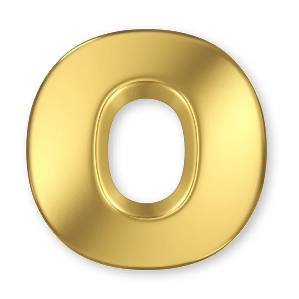 Letter O from gold solid alphabet — Stock Photo, Image