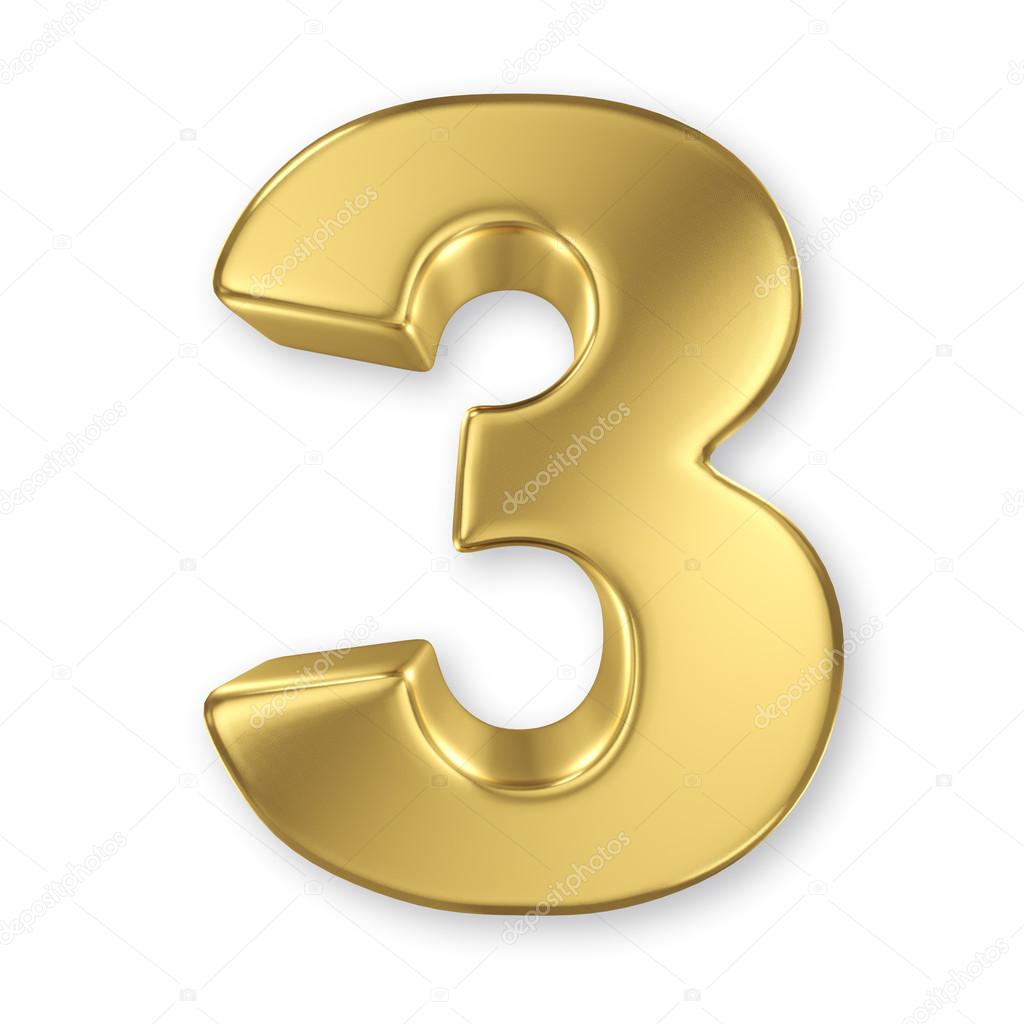 3d Golden Number Collection 3 Stock Photo By C Smaglov