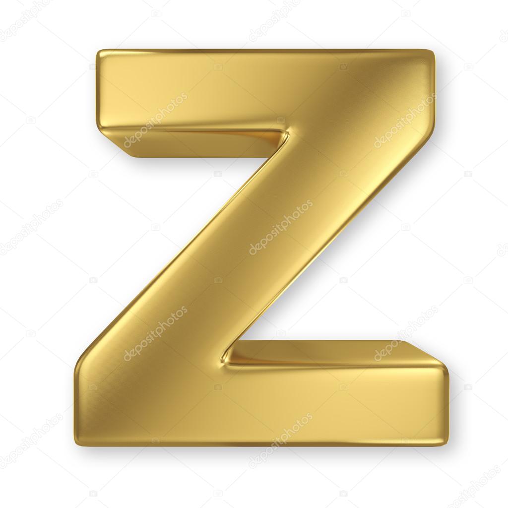 Letter Z from gold solid alphabet Stock Photo by ©smaglov 34119629