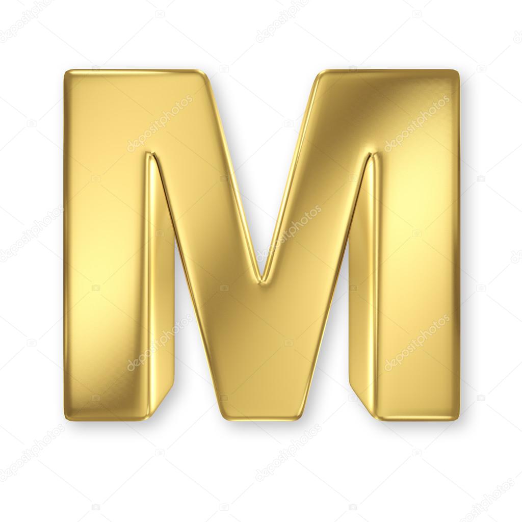 Letter M from gold 34119639 solid alphabet ©smaglov Stock Photo by