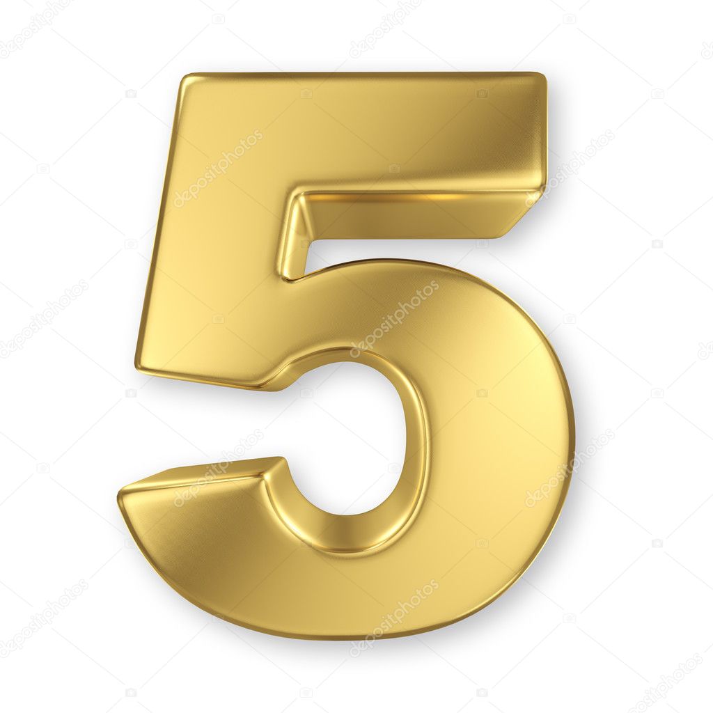 3d golden number collection - 5 Stock Photo by ©smaglov 34119713