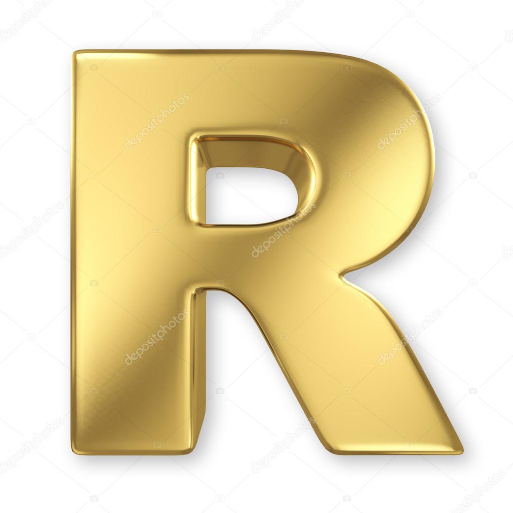 Letter R From Gold Solid Alphabet Stock Photo Smaglov 34119757