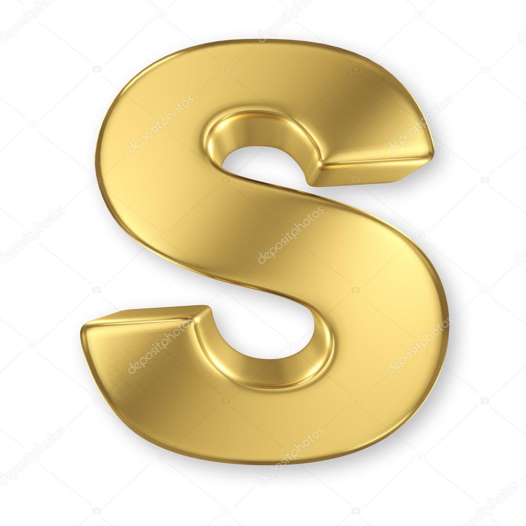 Letter S From Gold Solid Alphabet Stock Photo By C Smaglov