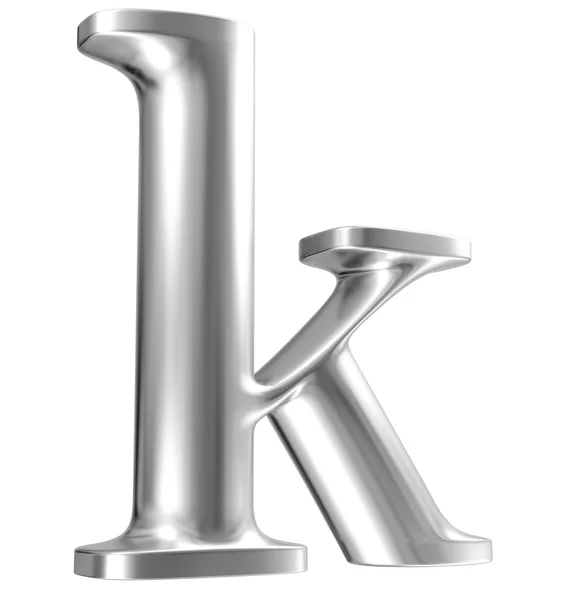 Aluminium font lorewcase letter in perspective — Stock Photo, Image