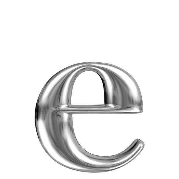 Літера алюмінієвого шрифту e — стокове фото
