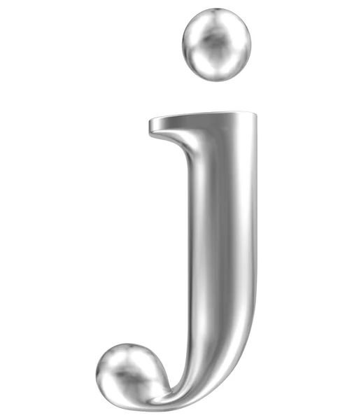 Aluminium font lorewcase letter j — Stock Photo, Image