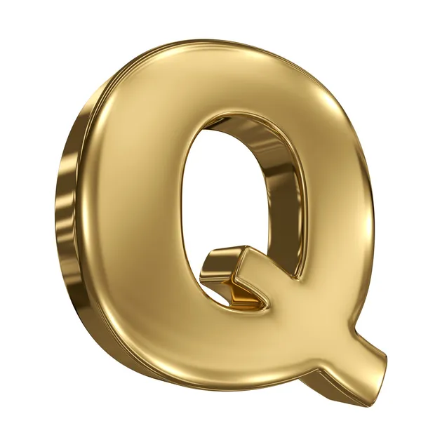 Letter Q from gold solid alphabet — Stock Photo, Image