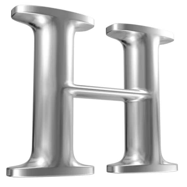 Αλουμινίου γραμματοσειρά γράμμα h με προοπτική — Φωτογραφία Αρχείου
