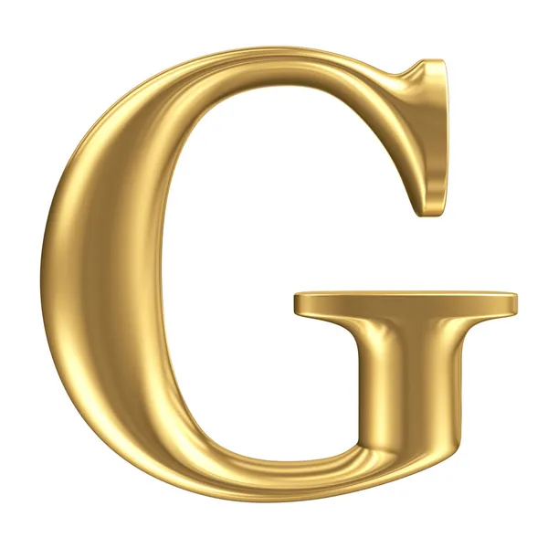 Golden matt letter G, jewellery font collection — Stock Photo, Image