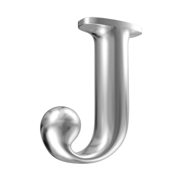 Lettera J in alluminio font in prospettiva — Foto Stock