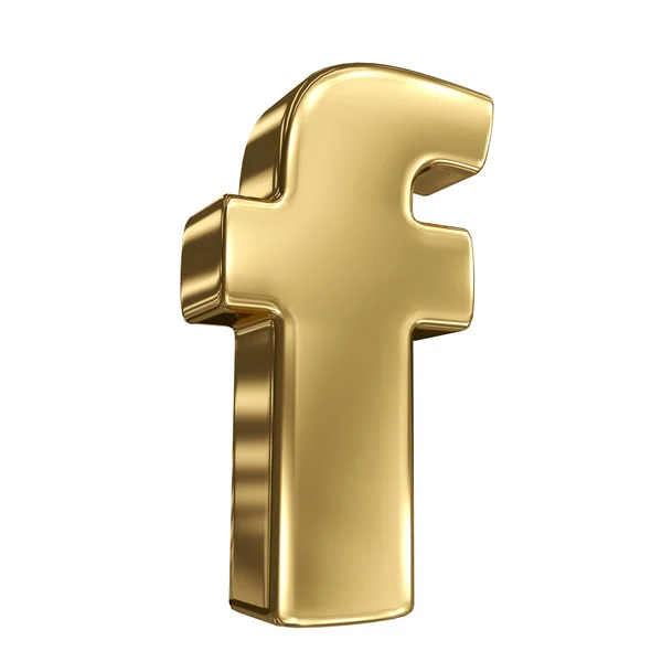 Písmeno f od zlatých solidní abeceda — Stock fotografie
