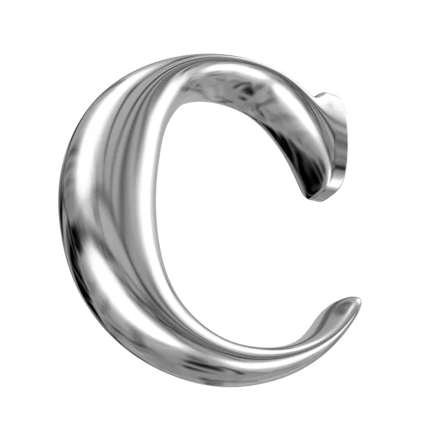 Metal Letter C from chrome solid alphabet. — Stock Photo, Image