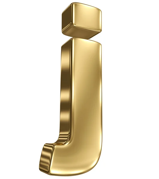 Letter j from gold solid alphabet — Stock Photo, Image