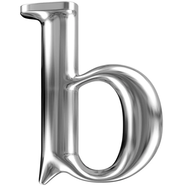 Aluminium font lorewcase letter b — Stock Photo, Image