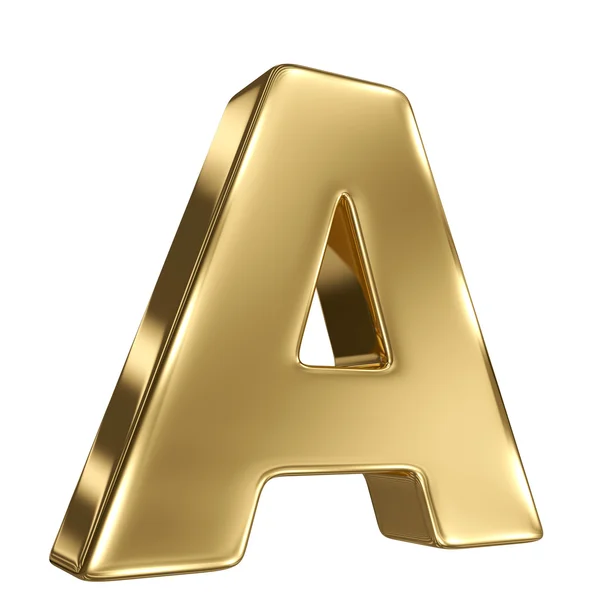 Dopis ze zlatých solidní abeceda — Stock fotografie