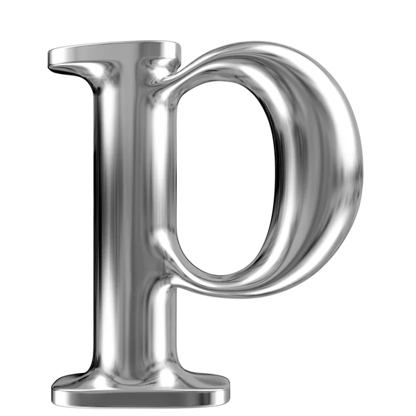 Aluminium font lorewcase letter p — Stock Photo, Image