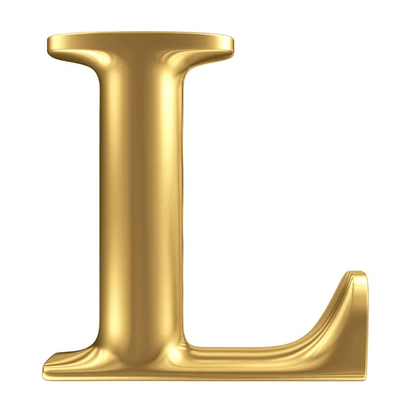 Golden matt letter L, jewellery font collection — Stock Photo, Image
