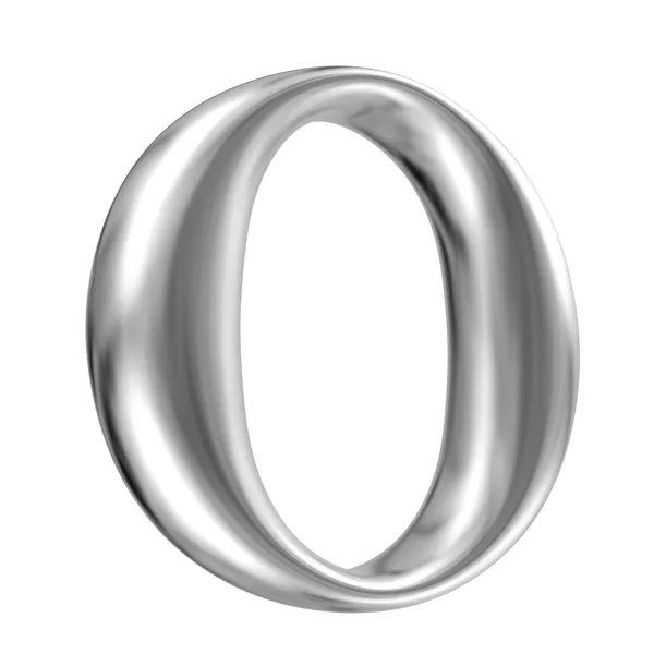 Aluminium font letter O in perspective — Stock Photo, Image