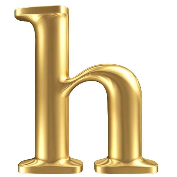 Golden matt lowercase letter h, jewellery font collection — Stock Photo, Image