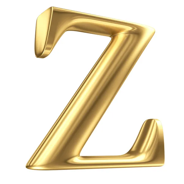 Golden matt letter Z in perspective, jewellery font collection — Stock Photo, Image