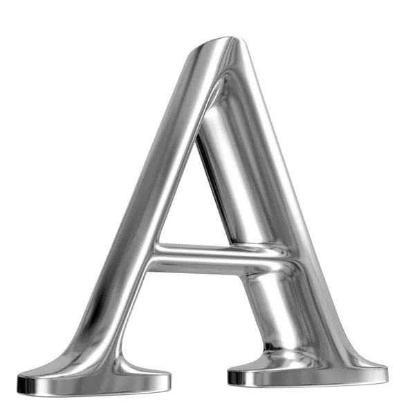 Metal Letter A from chrome solid alphabet. — Stock Photo, Image