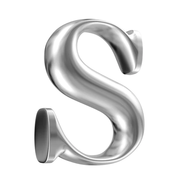 Carattere Aluminium letter S in perspective — Foto Stock