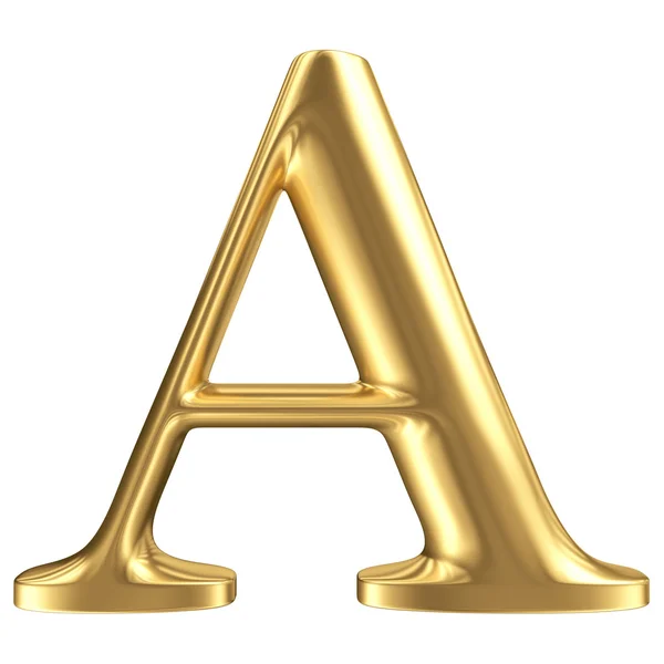 Golden matt letter A, coleção de fontes de jóias — Fotografia de Stock