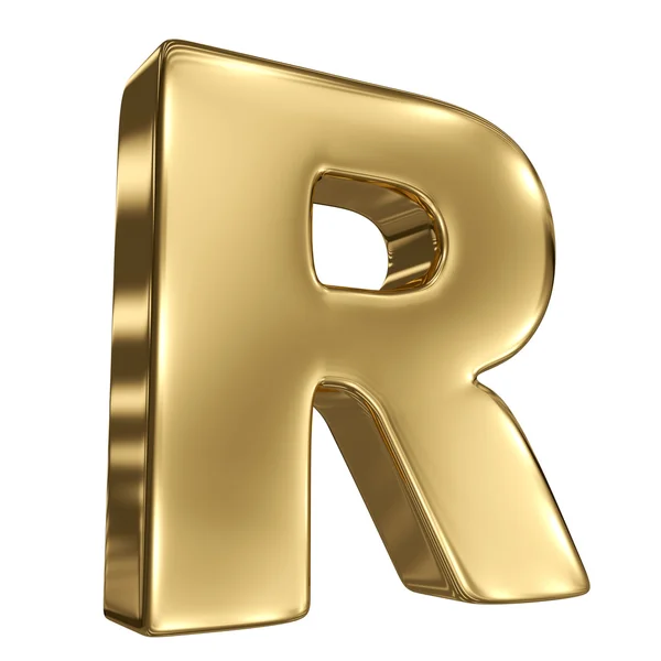 Carta R do alfabeto sólido dourado — Fotografia de Stock