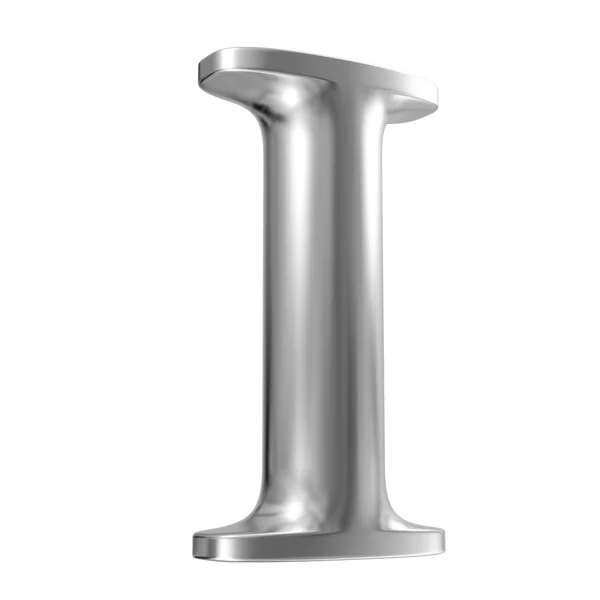 Aluminium font letter I in perspective — Stock Photo, Image