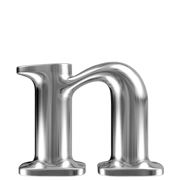 Aluminiowe czcionki lorewcase litera n — Zdjęcie stockowe