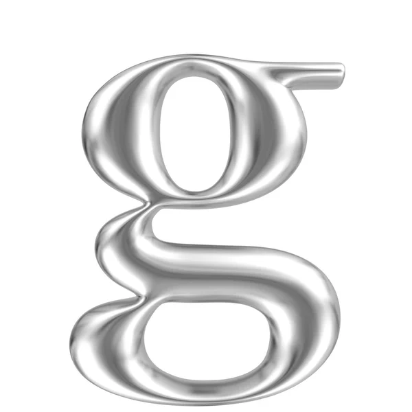 Aluminium font lorewcase letter g — Stock Photo, Image