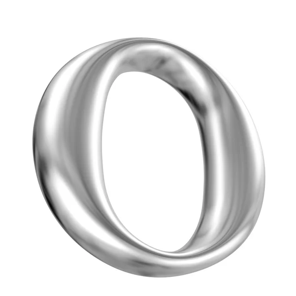 Aluminium font letter O in perspective — Stock Photo, Image