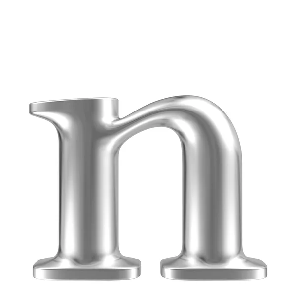 Aluminium font lorewcase letter n — Stock Photo, Image