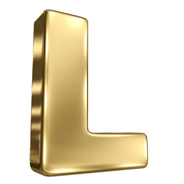 Letter L from gold solid alphabet — Stock Photo, Image