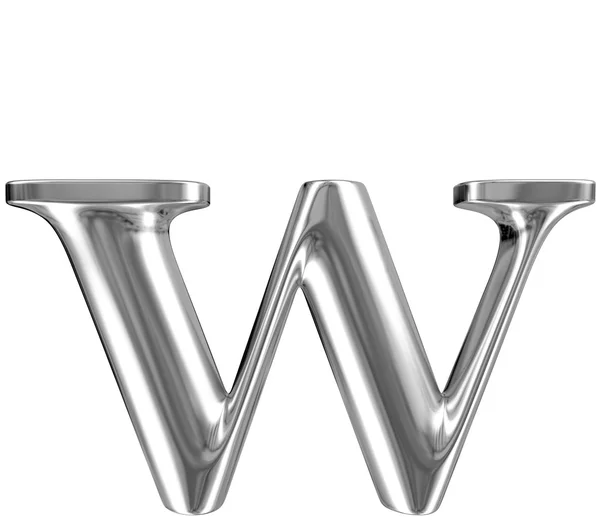 Aluminium font lorewcase letter w — Stock Photo, Image